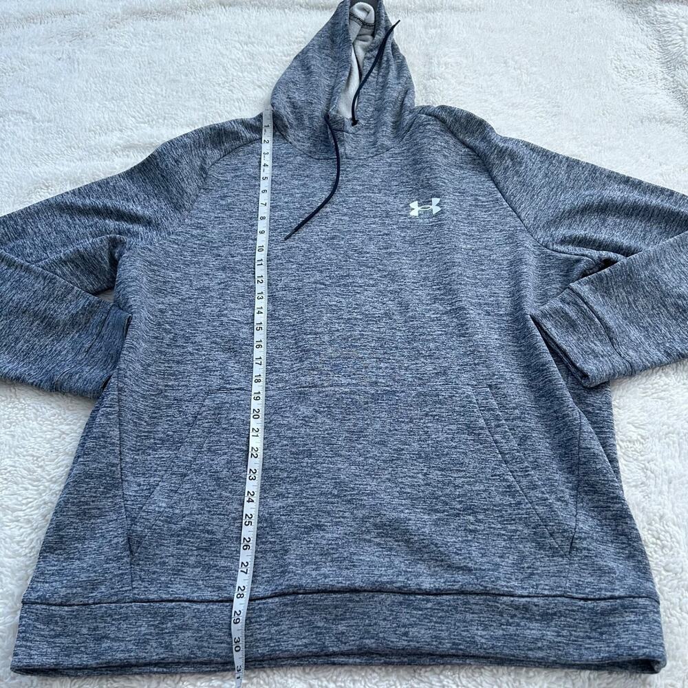 Under Armour Men Armour Fleece Twist Hoodie Navy XXL Gorpcore Hiking Gym Workout - Picture 4 of 7